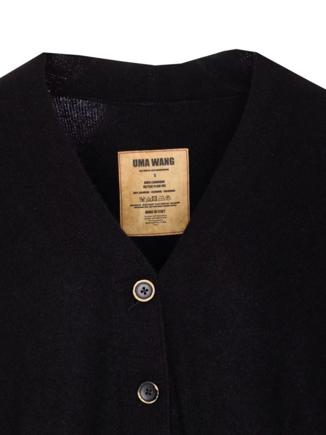 Uma Wang Frayed Hem V-Neck Over Cardigan Knitwear