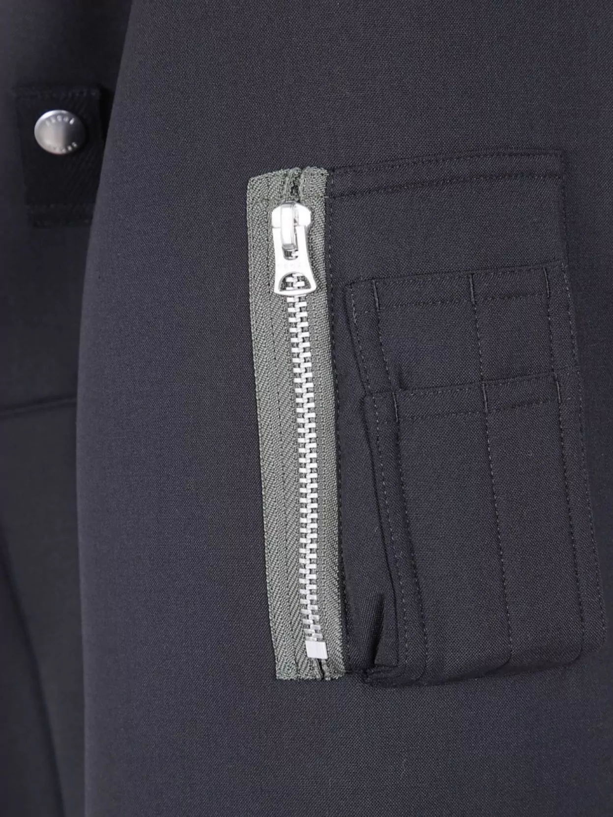 Sacai Fitted Bomber Jacket With Snap Buttons