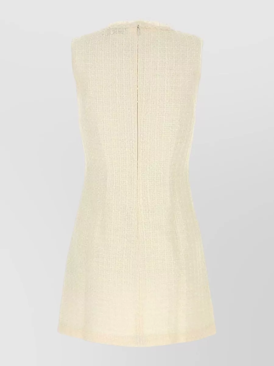 Self-Portrait Sleeveless Bouclé Mini Dress