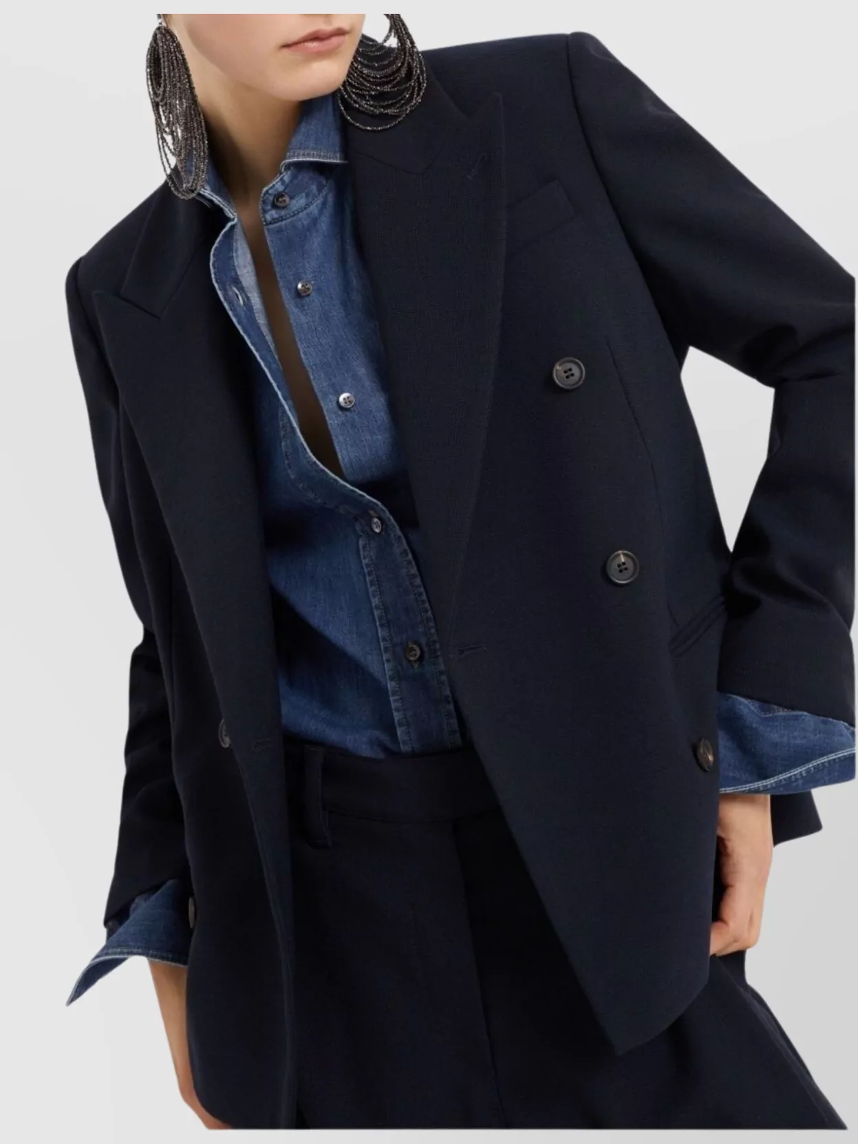 Brunello Cucinelli Double-breasted Wool Jacket Flap Pockets