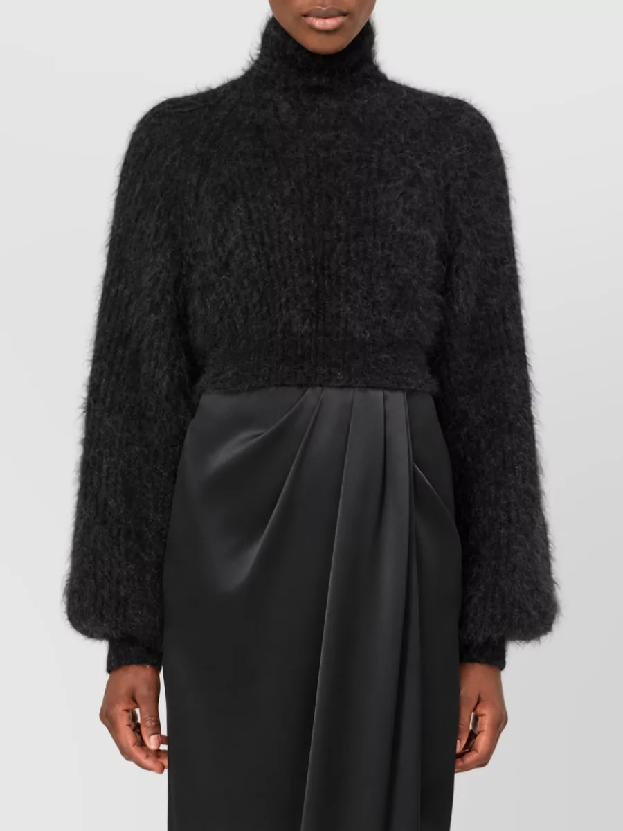 Max Mara Mohair-Blend English-Rib Cutout Cropped Knit Top