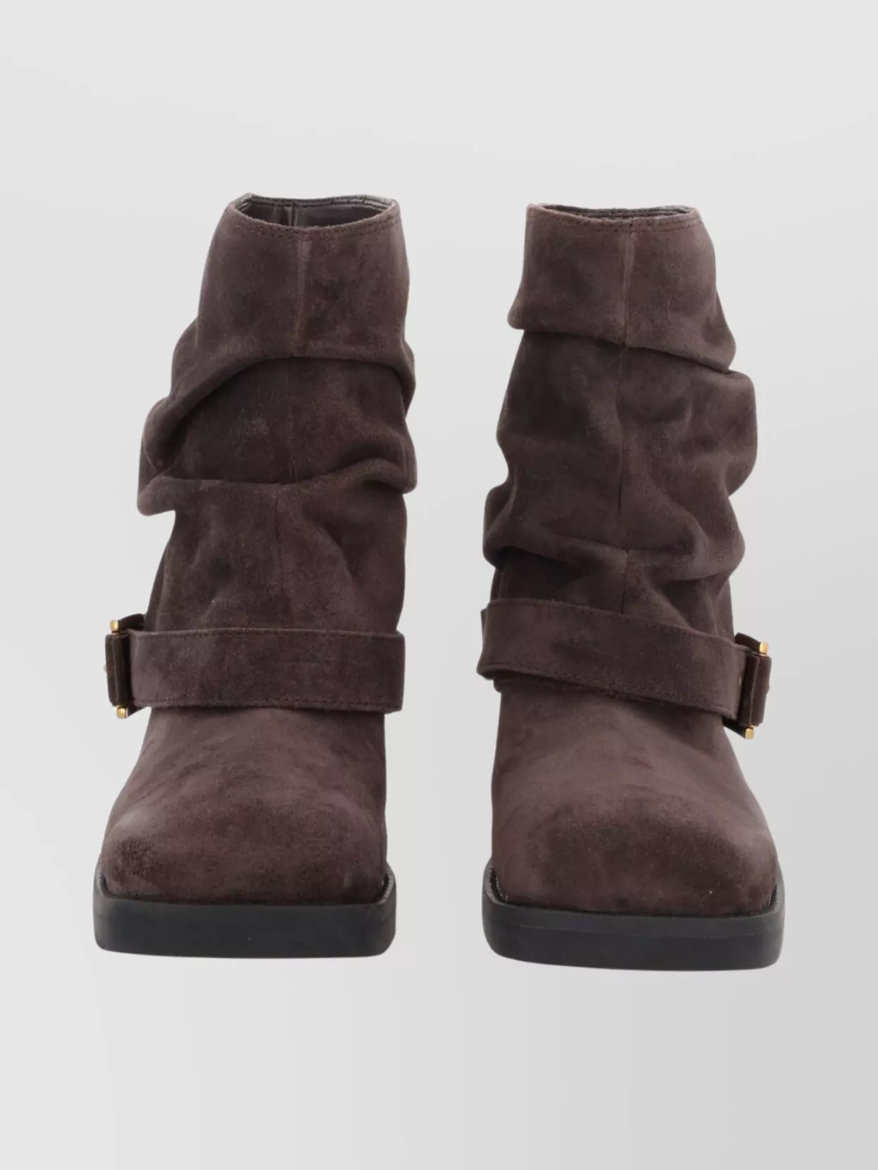 Michael Kors Slouchy Ankle Boots Buckle Detail