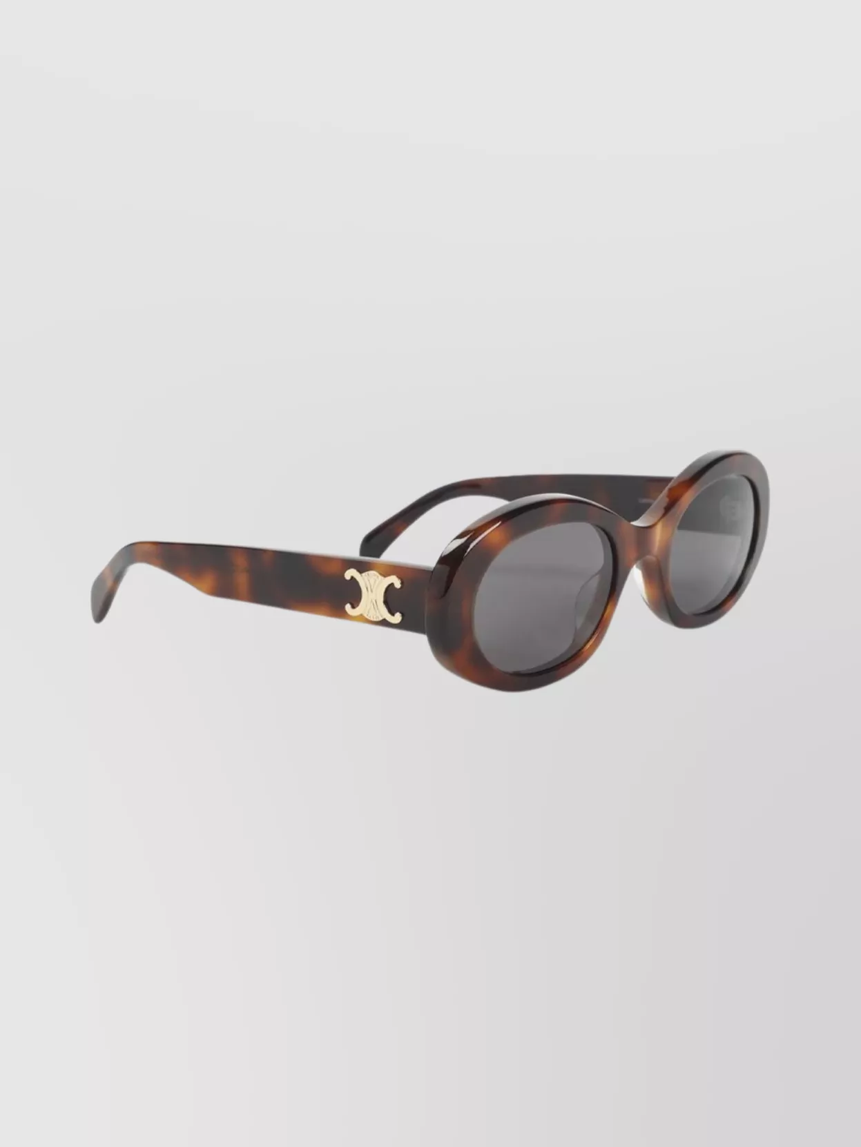 Celine Triomphe Oval Frame Sunglasses With Gold Detailing