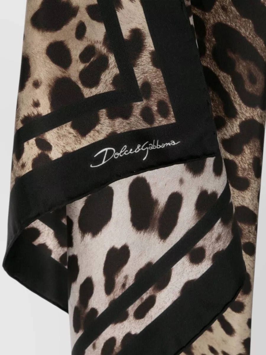 Dolce&Gabbana Rectangular Scarf Nylon Blend Silk Animal Print