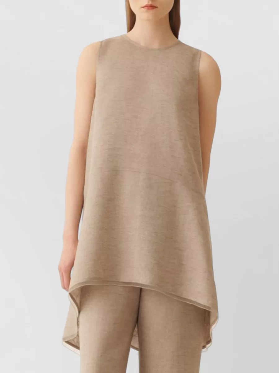 Fabiana Filippi Sleeveless Asymmetric Paneled Tunic Top