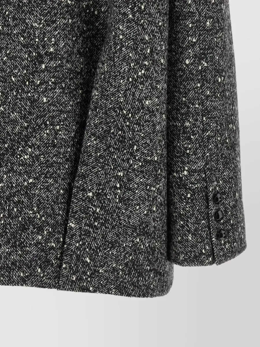 Valentino Garavani Wool Bouclé Chevron Caban Jacket