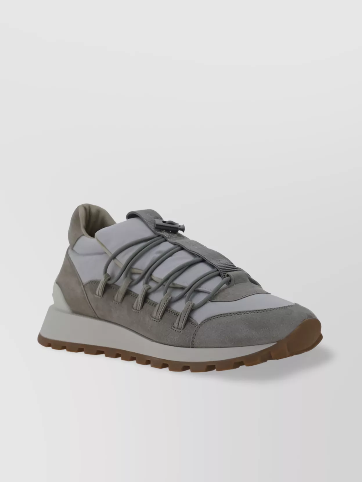 Shop Brunello Cucinelli Jewel Detail Suede Platform Sneakers