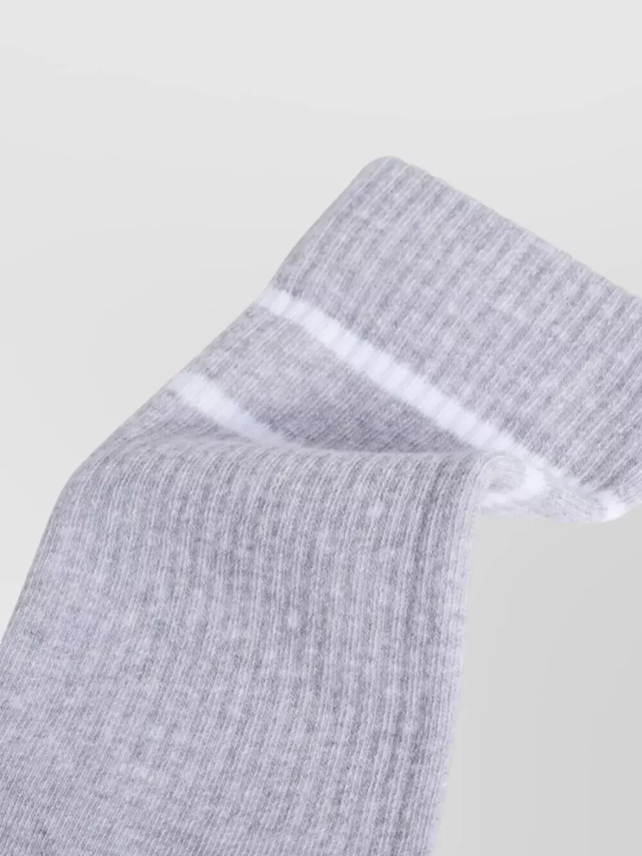Maison Kitsuné Paris Sporty Mid Calf Striped Socks