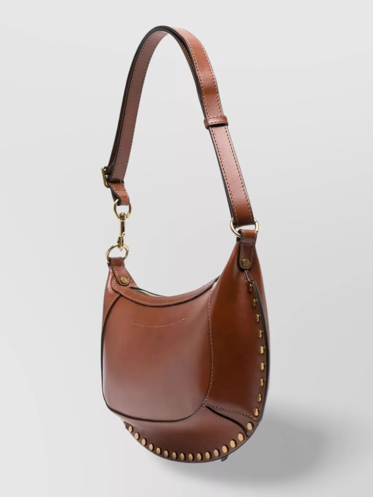 Isabel Marant Moon Calfskin Shoulder Bag With Gold Stud
