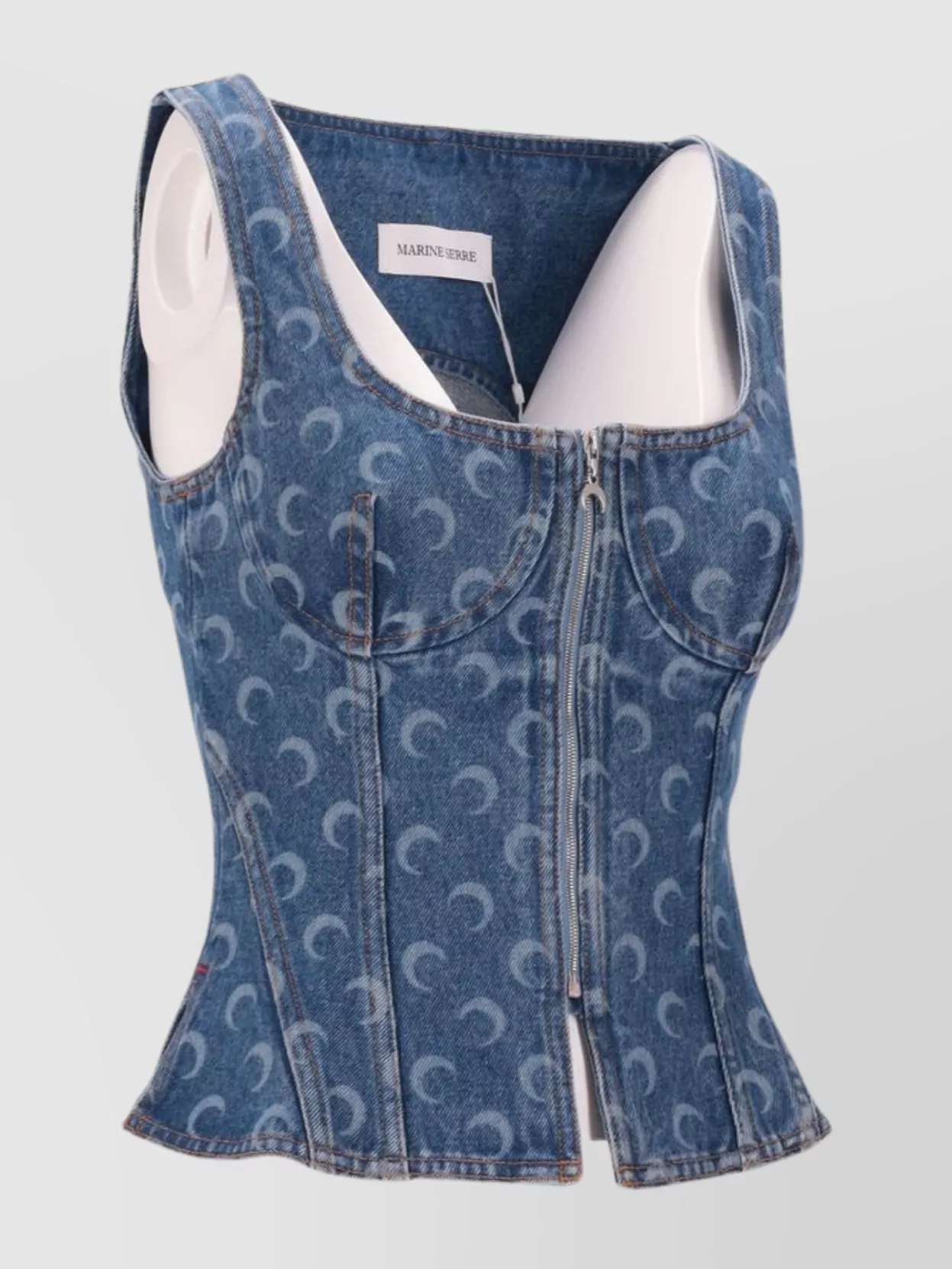 Marine Serre Laser Moon Bustier Top