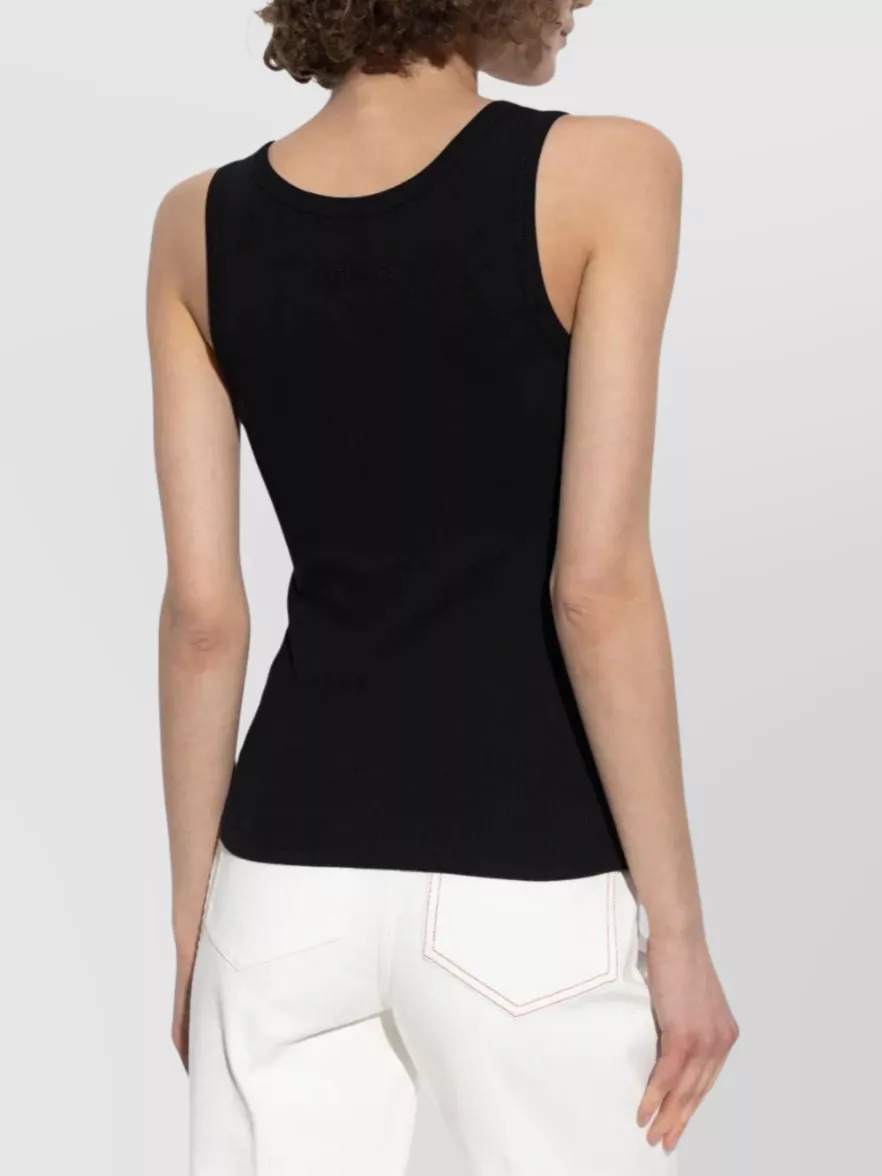 Versace Fitted Sleeveless Ribbed Tank Top