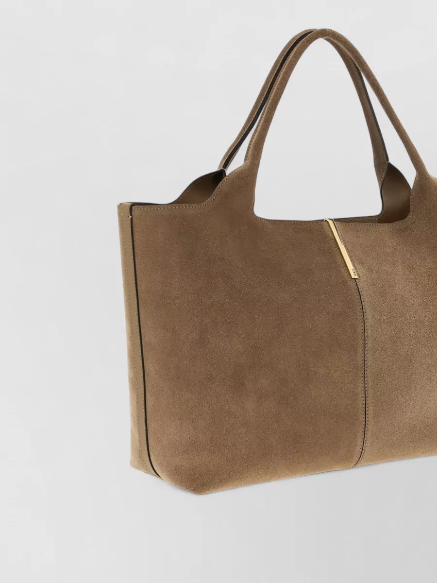 Tod's Medium Suede Tote Bag Dual Handles