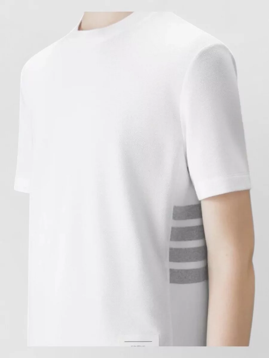 Thom Browne Short Sleeve T-Shirt Engineered Stripe Pique