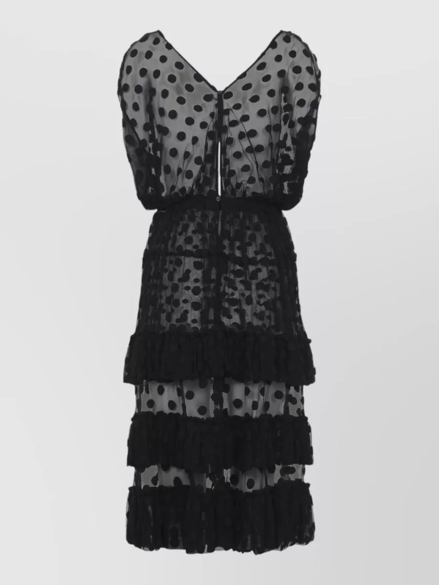 Dries Van Noten polka-dot v-neck midi dress