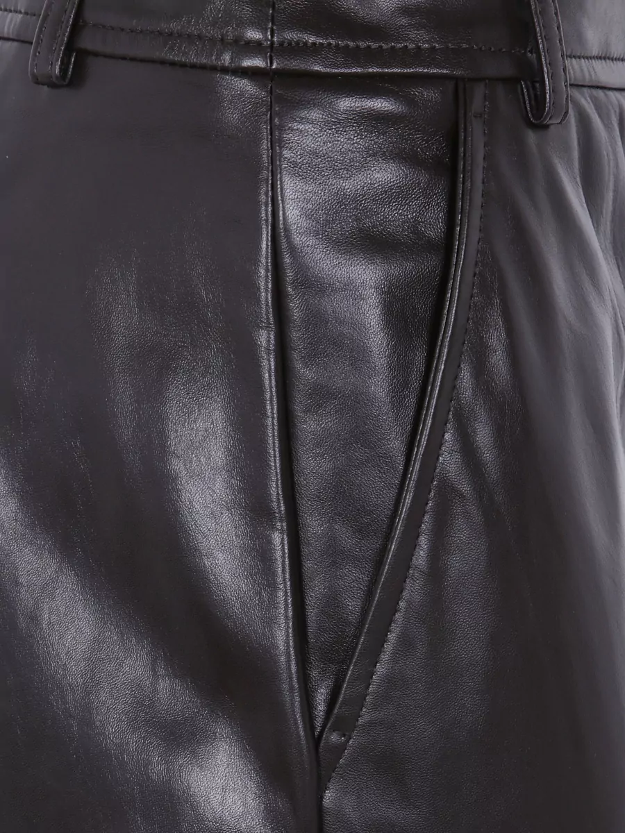 S Max Mara Leather Wide-Leg Trousers