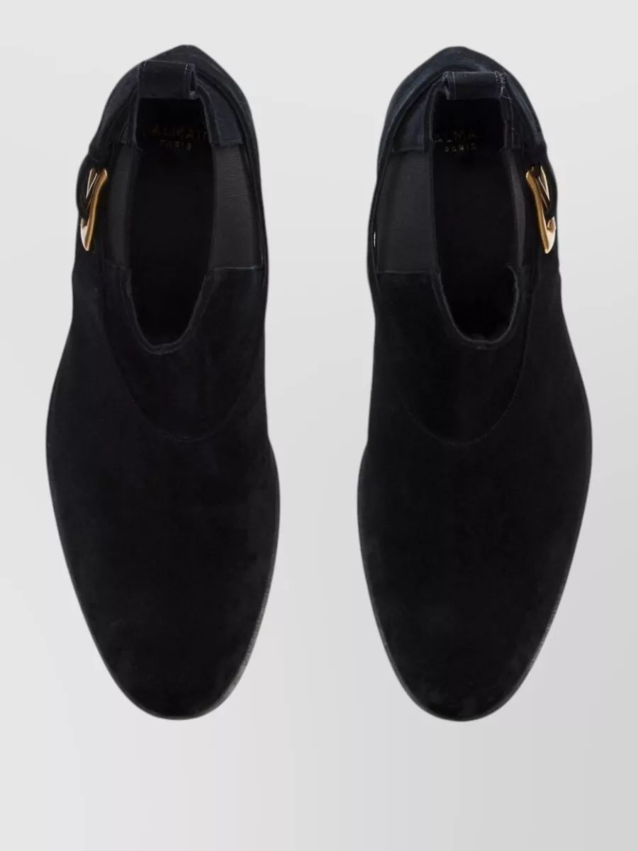 Balmain Suede Leather Ankle Boots