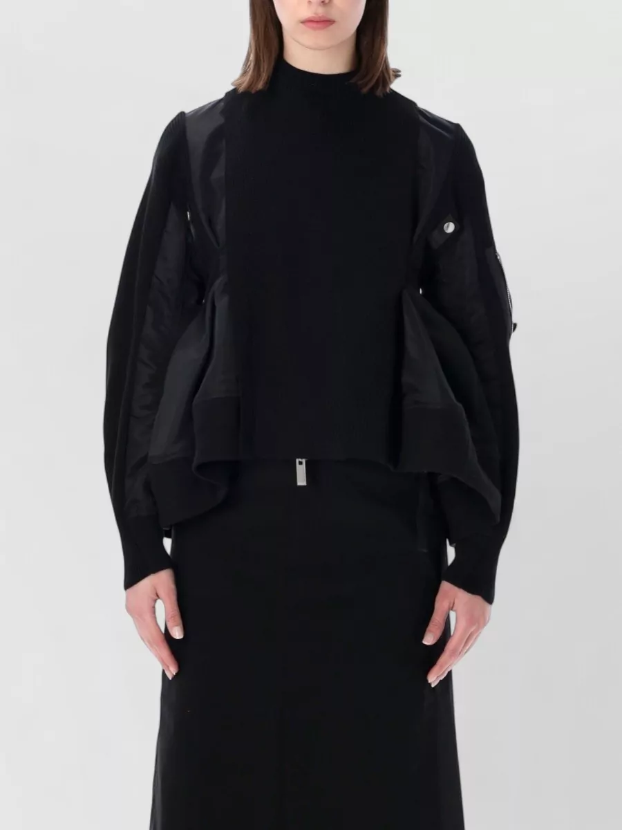 Sacai Ribbed Relaxed-Fit Blouson Jacket