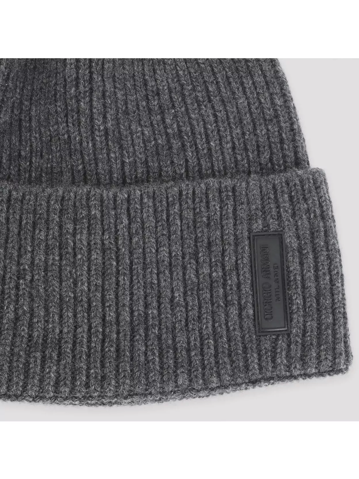 Giorgio Armani Cuffed Ribbed Beanie Hat