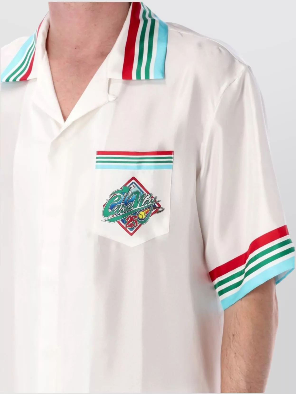 Casablanca Cuban Collar Shirt Tennis Artwork