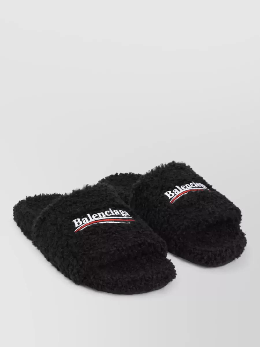Balenciaga faux fur slides