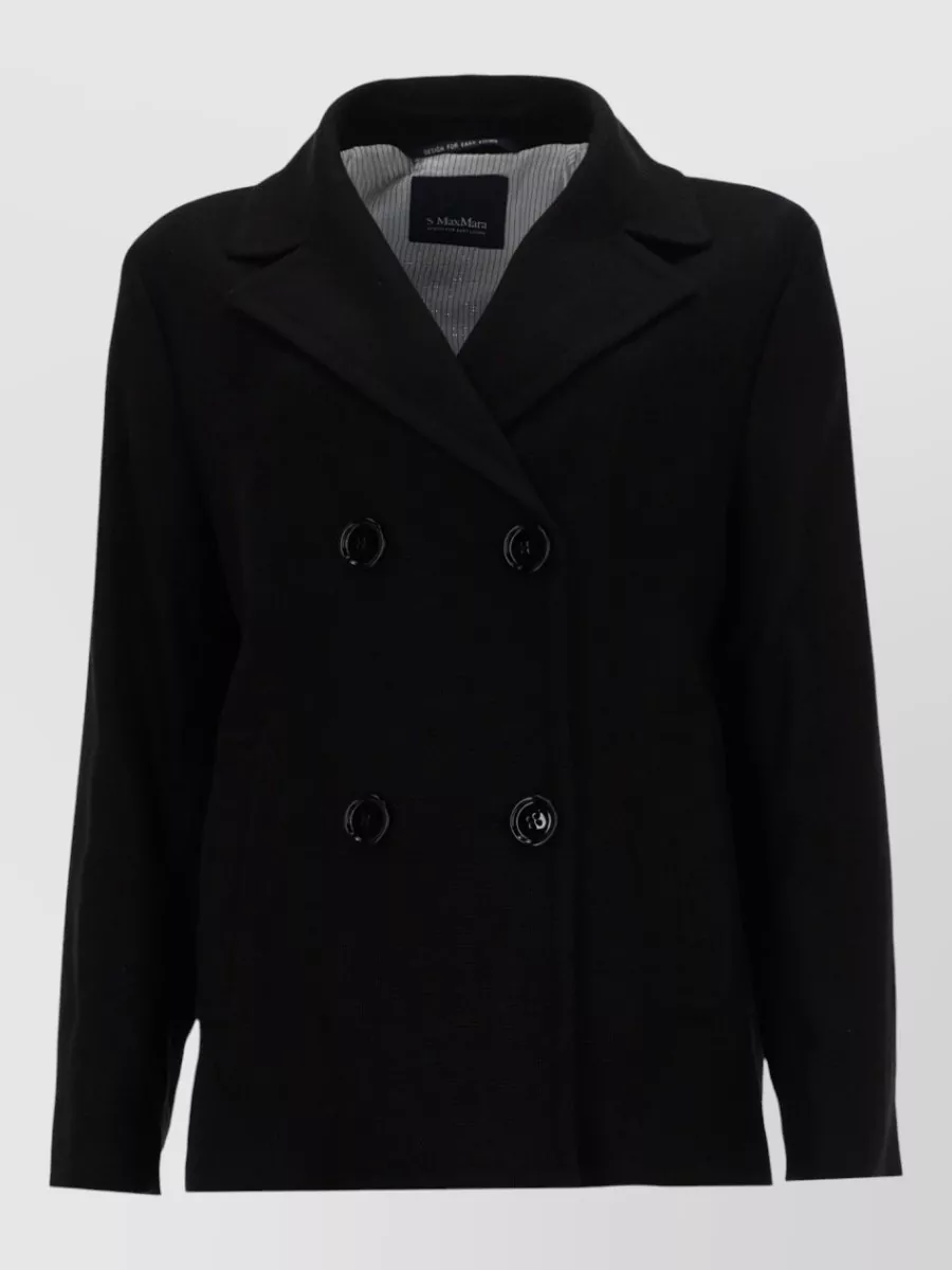 S Max Mara linen double-breasted coat