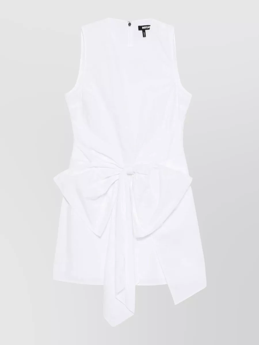 Rotate Organic Cotton Sleeveless Bow-Detail Mini Dress