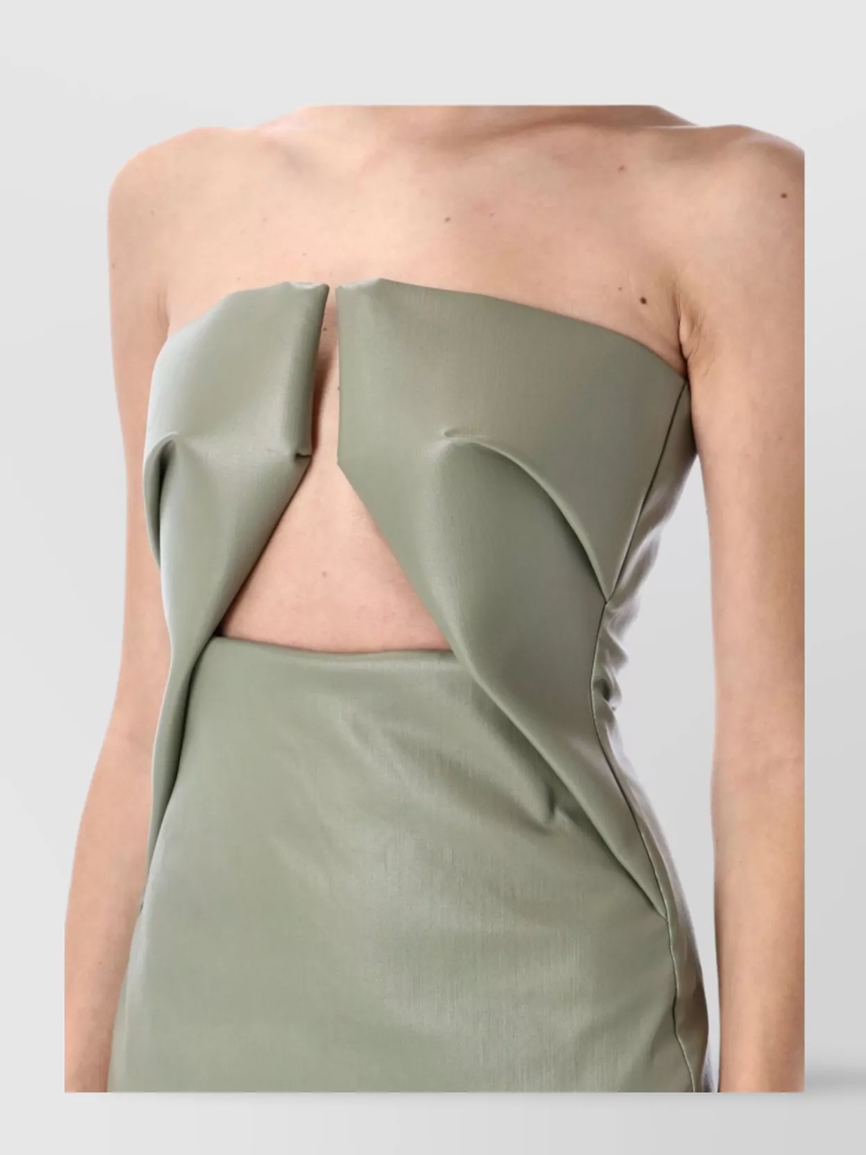 Rick Owens Strapless Fitted Mini Dress Cut-Out