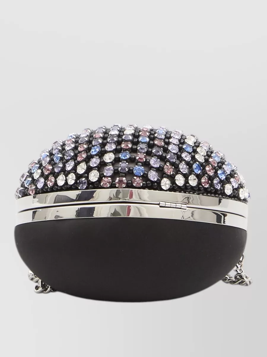 Self-Portrait The Bow Crystal-Embellished Heart Clutch Bag