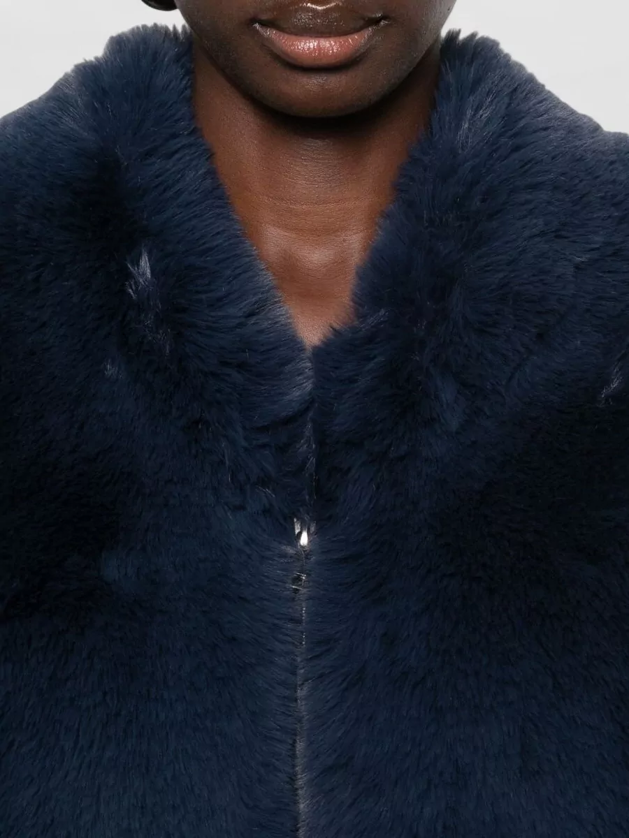 The Frankie Shop Faux Fur Relaxed-Fit Collarless Jacket