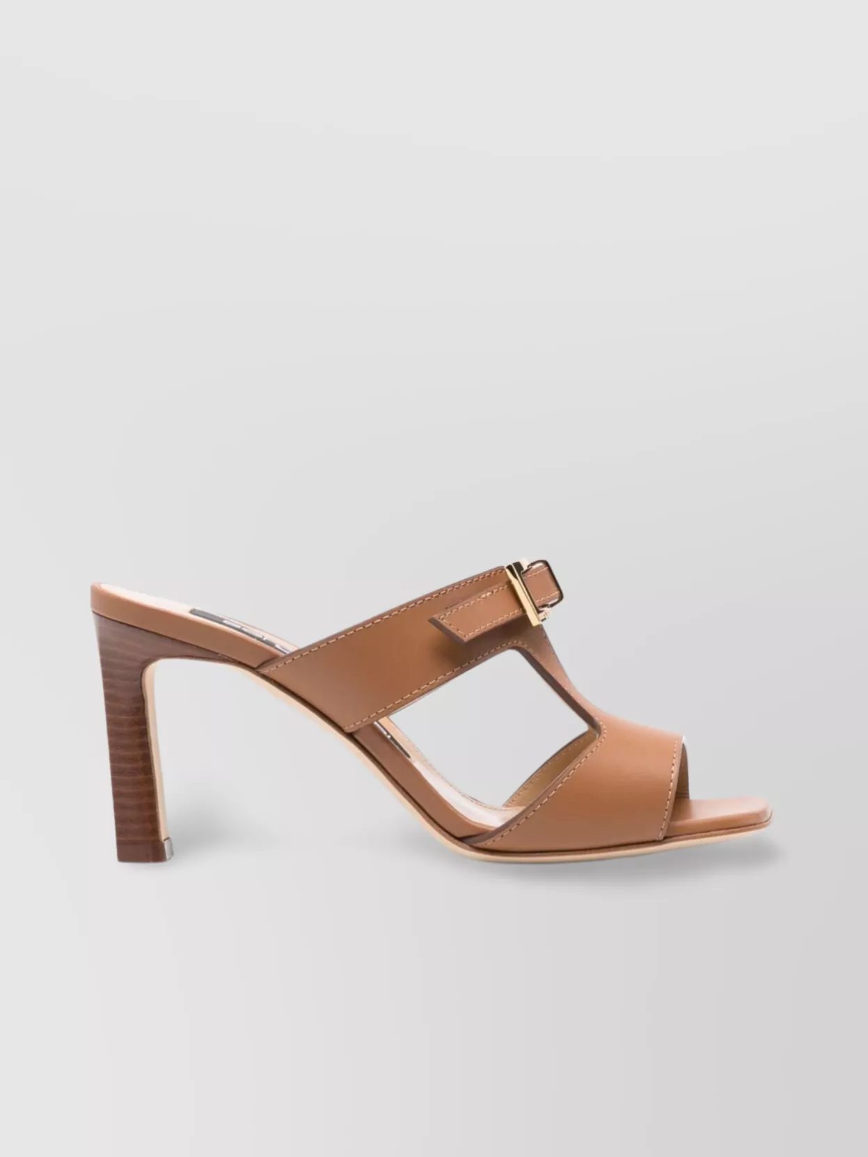 Sergio Rossi Cut-Out Leather Sole Mules