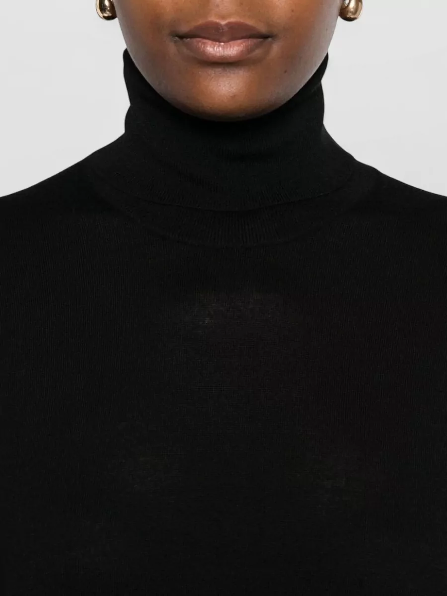 Totême Wool Silk Turtleneck Long-Sleeve Midi Knitted Dress