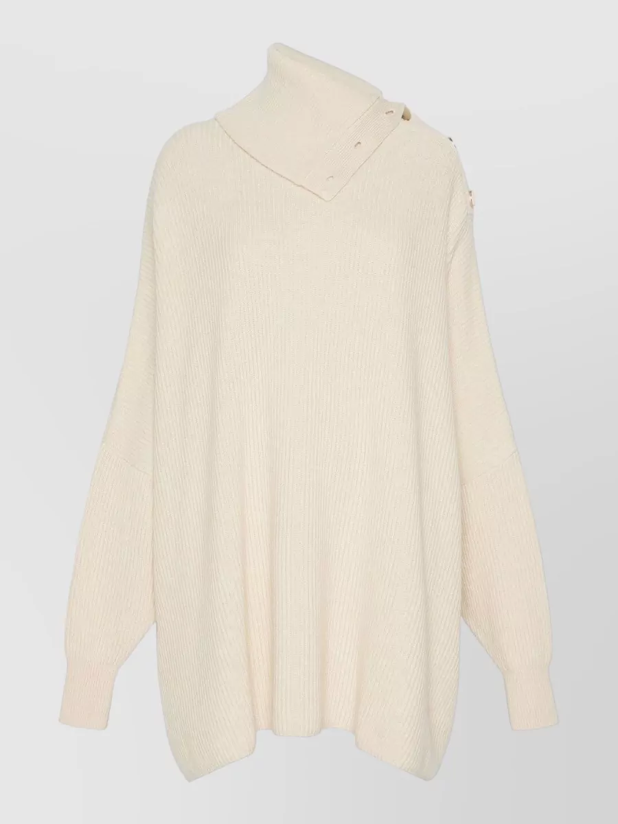 Sportmax cashmere wool ribbed oversized maxi high-neck dress
