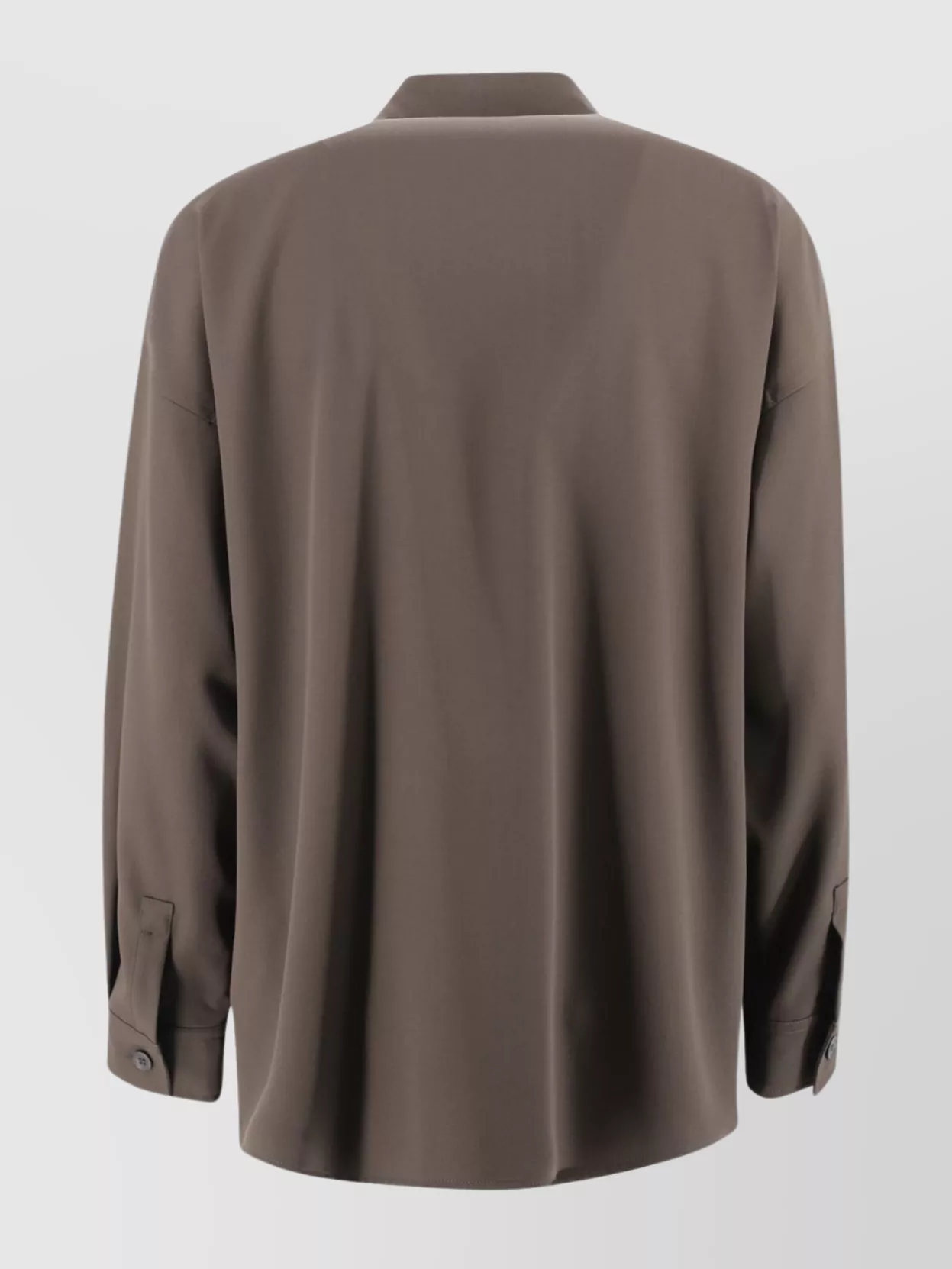 Weekend Max Mara Wool Shirt With Loose Cut And Front Pockets In Brown