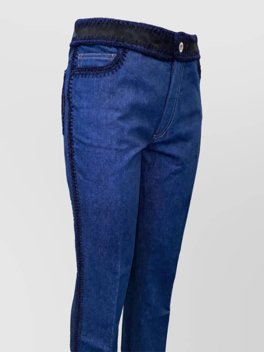 Miu Miu Black Crochet Skinny Denim Jeans