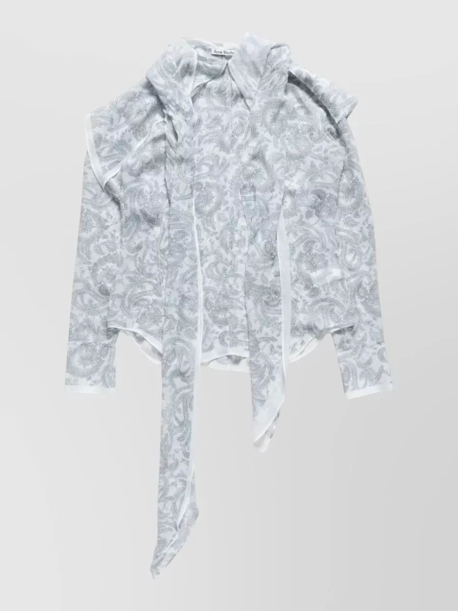 Acne Studios paisley-print silk cape shirt