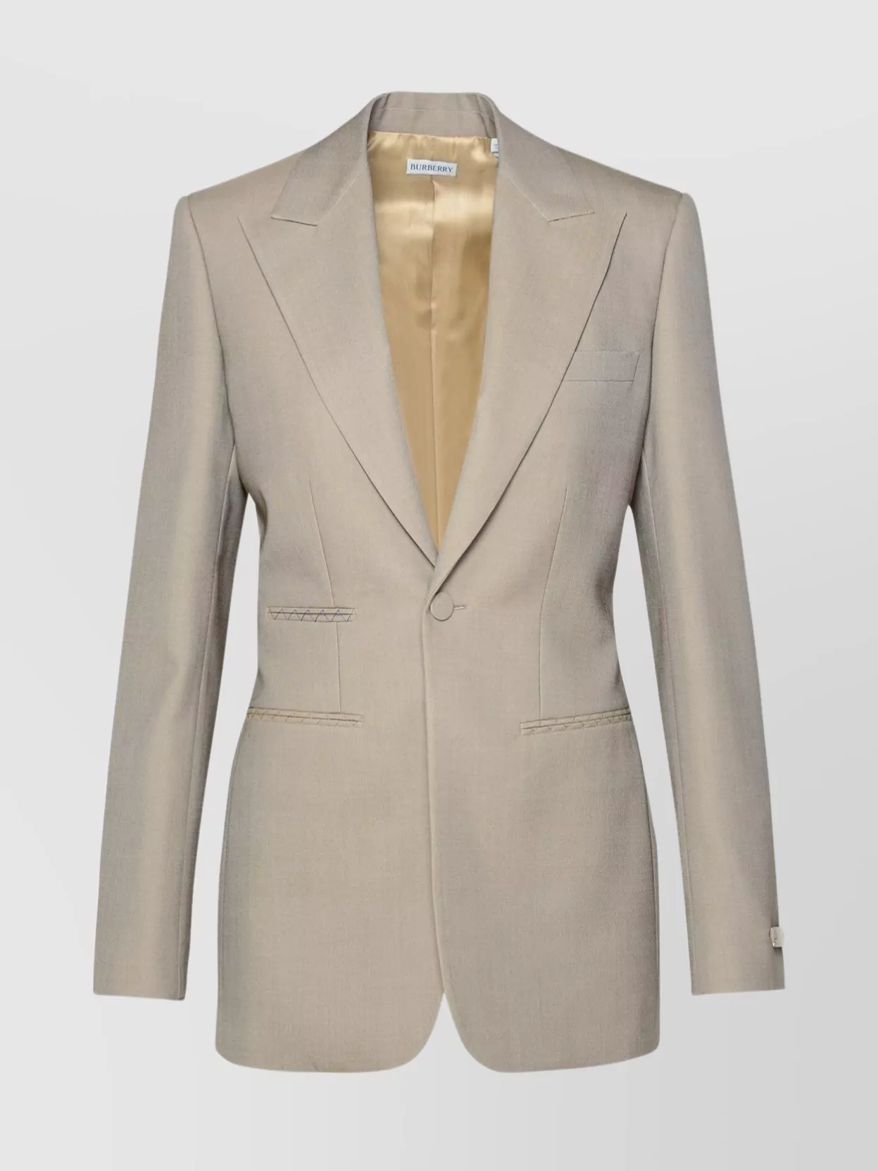 Shop Burberry Wool Blazer With Vent And Pockets