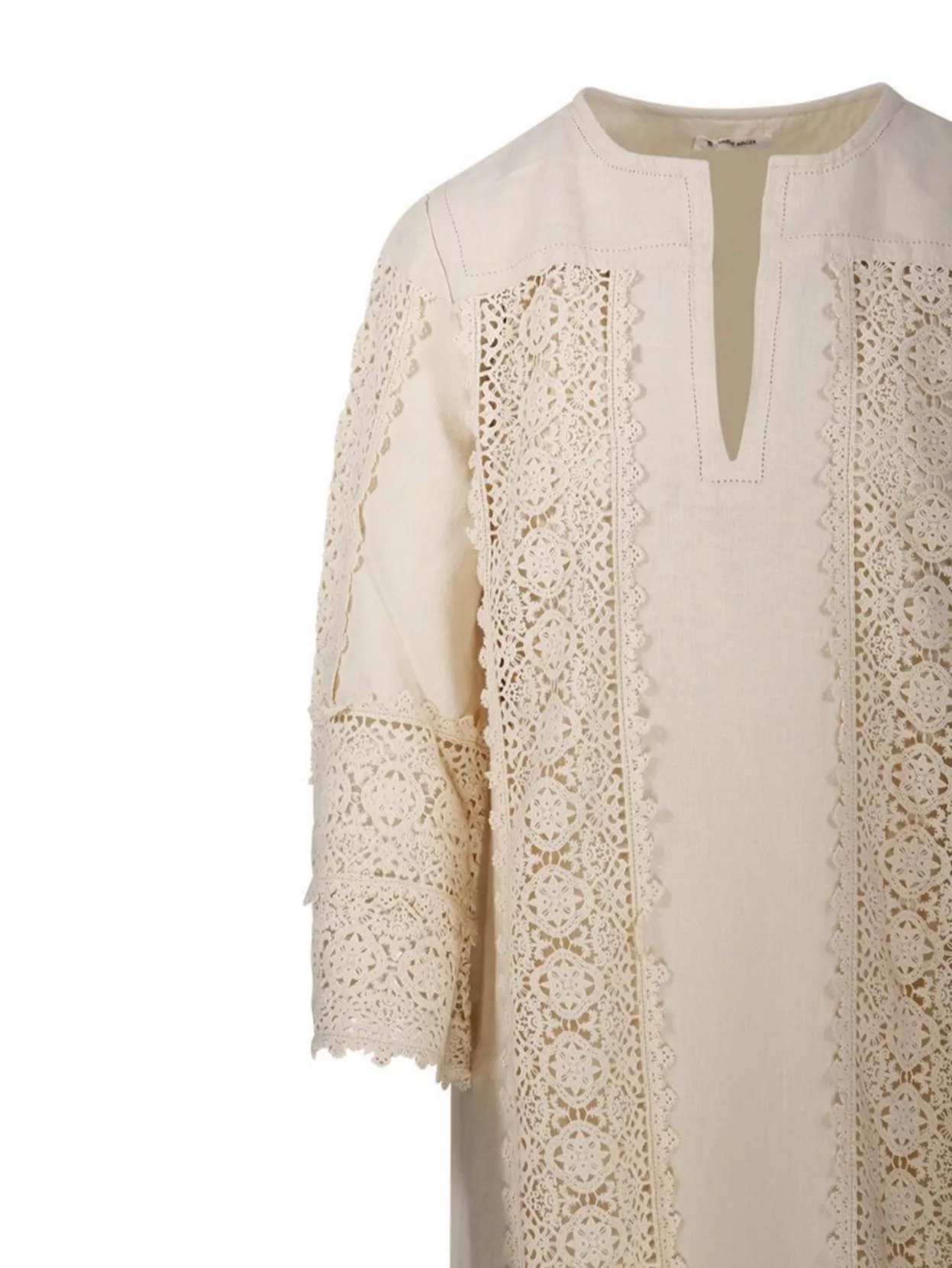 By Malene Birger Scalloped Lace Detail Knee-Length Dress