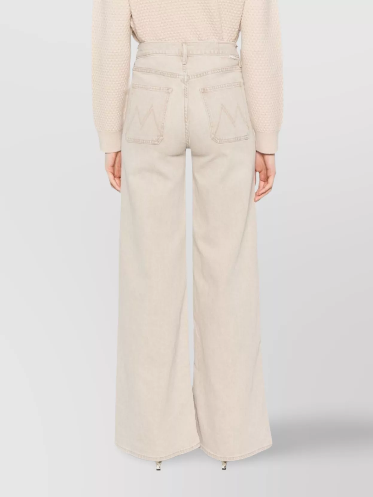 Shop Mother Wide-leg Patch Pocket Denim Trousers