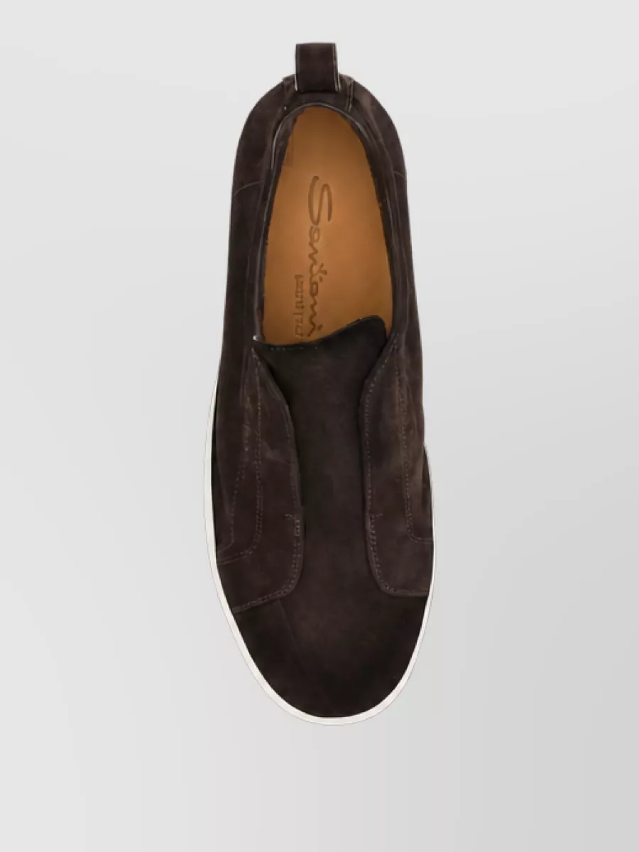 Santoni Calf Leather Slip-On Sneakers