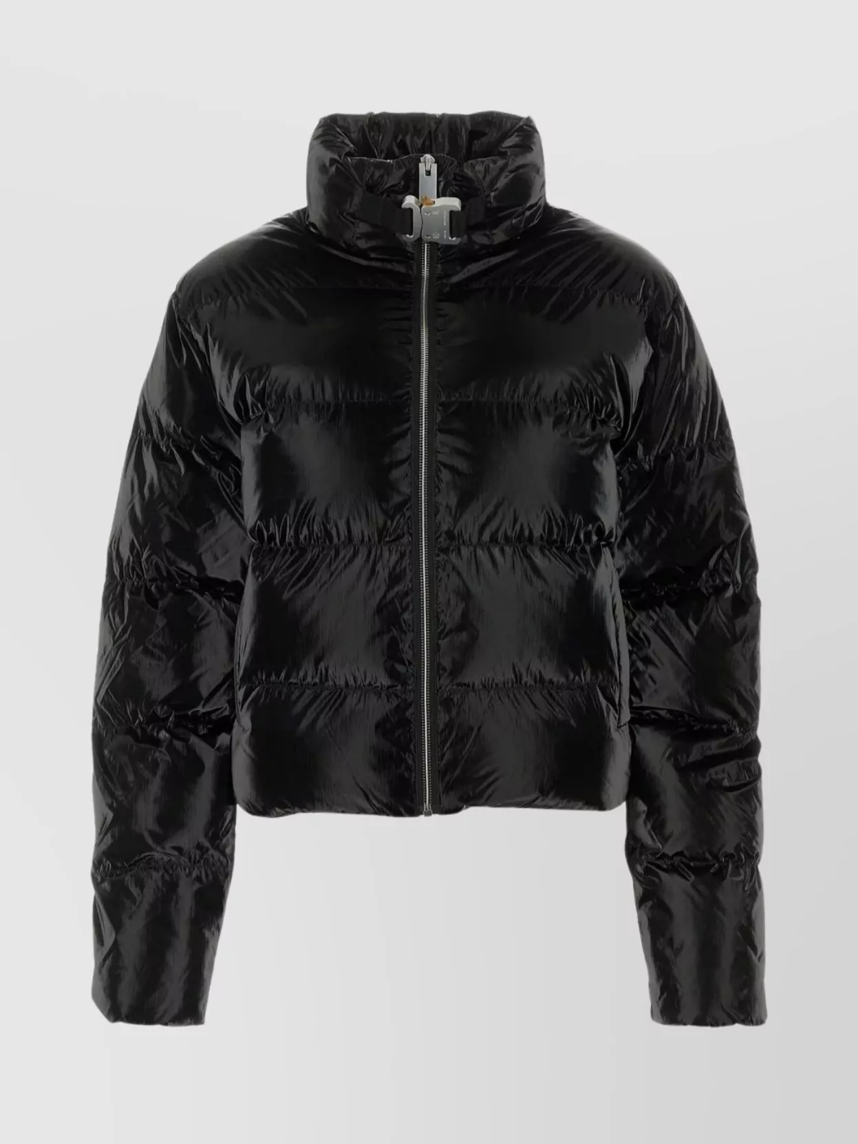 Shop Alyx Funnel Neck Nylon Padded Jacket In Black