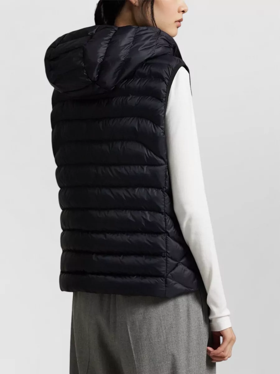 Ralph Lauren Down Vest Zip Hood Logo High Neck