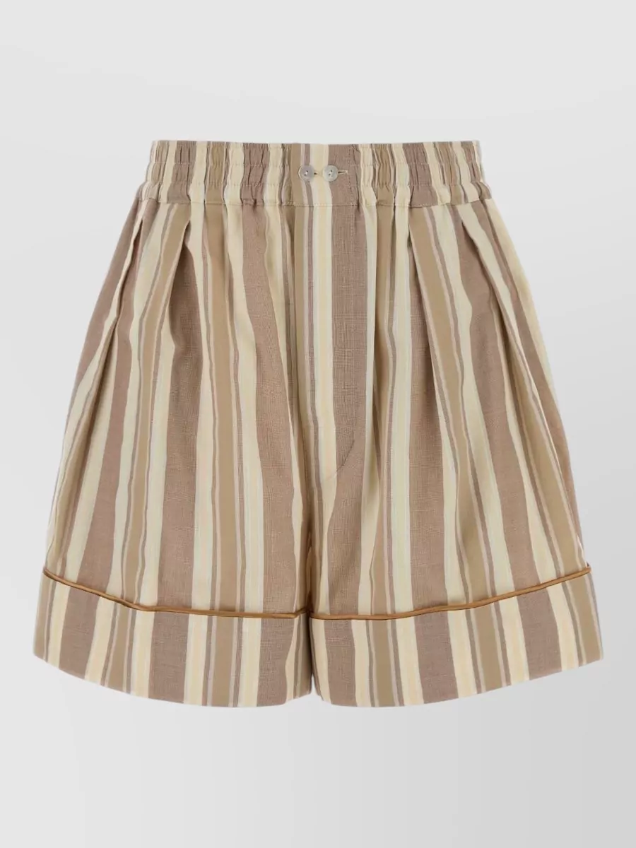 Saint Laurent Embroidered Cotton Tailored Shorts