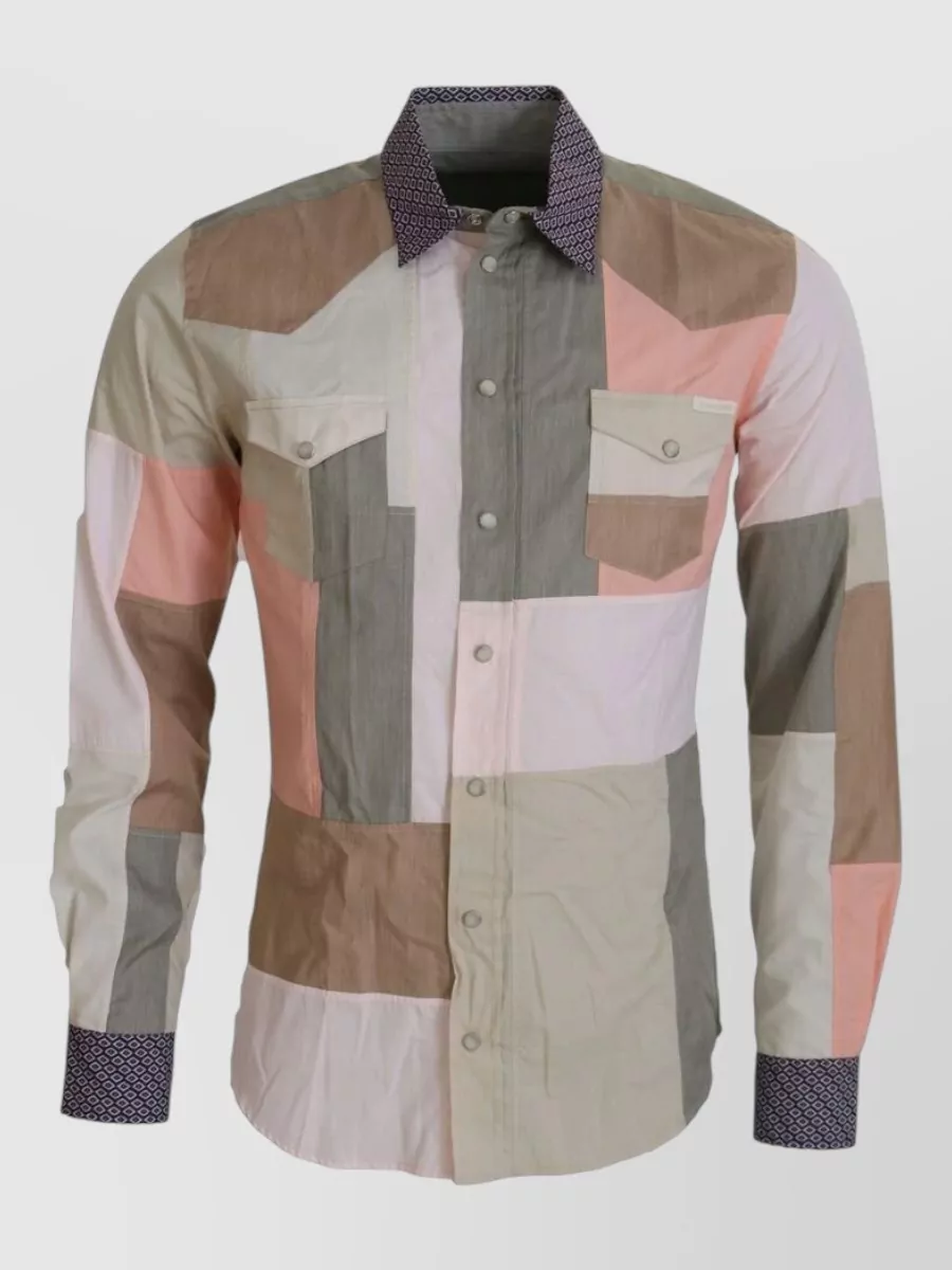 Dolce&Gabbana patchwork slim shirt