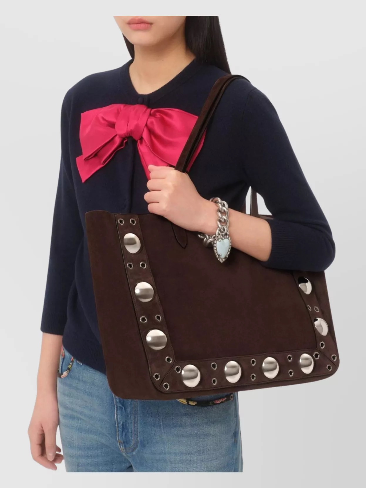 Valentino Garavani Circular Cutouts Studded Tote Bag