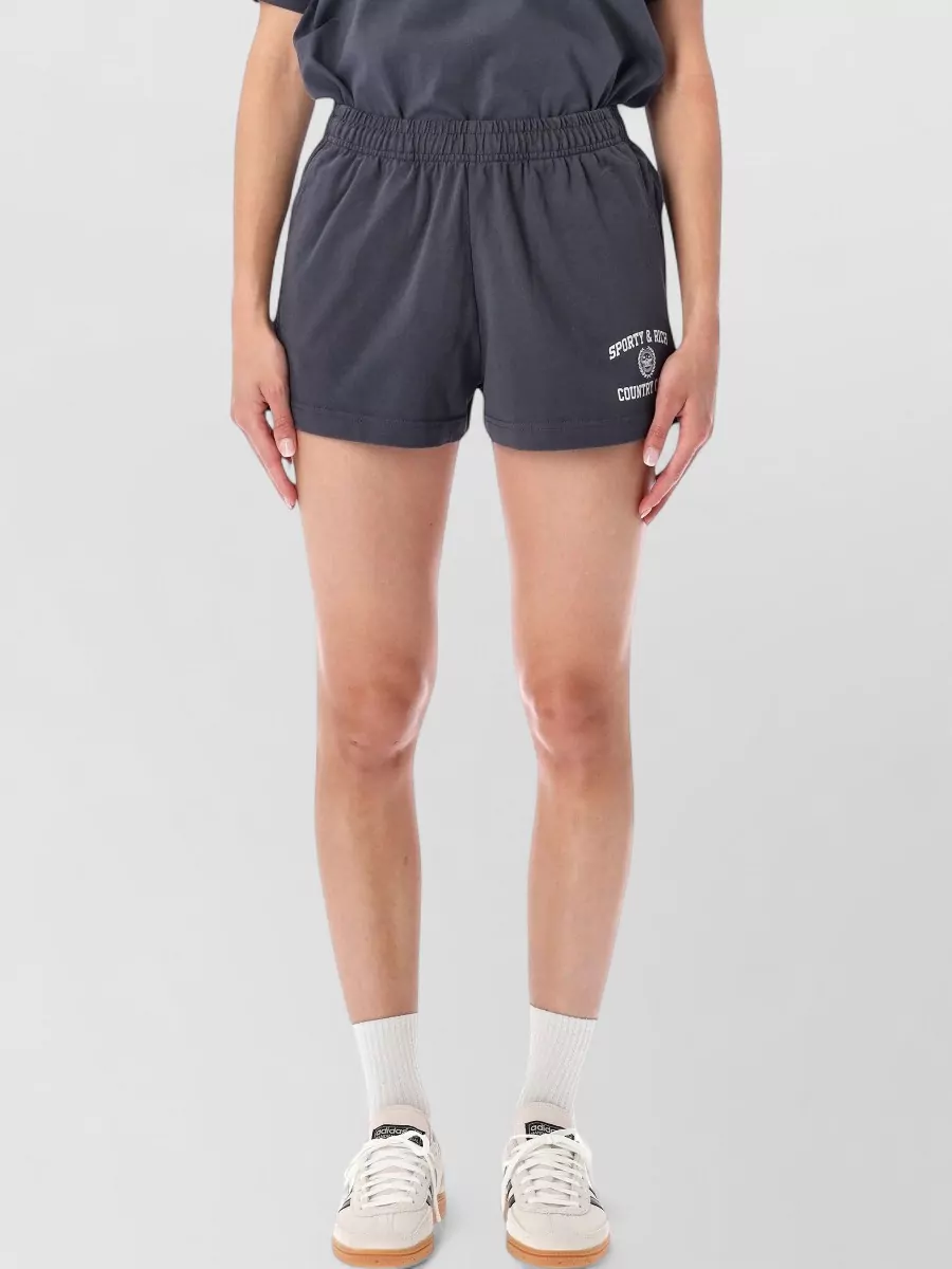 Sporty & Rich cotton printed regular-fit gym shorts