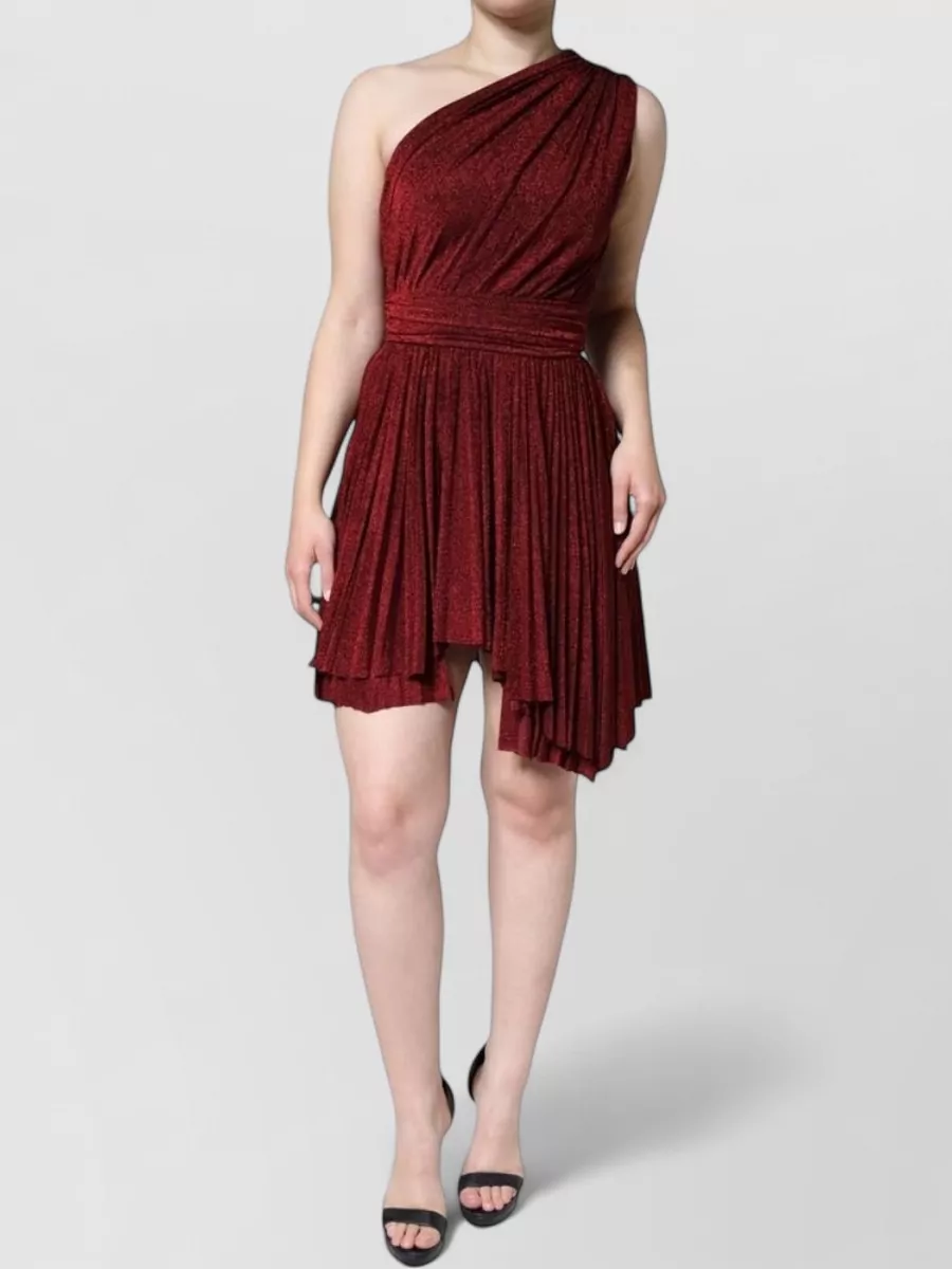 Dolce&Gabbana One-shoulder pleated mini dress