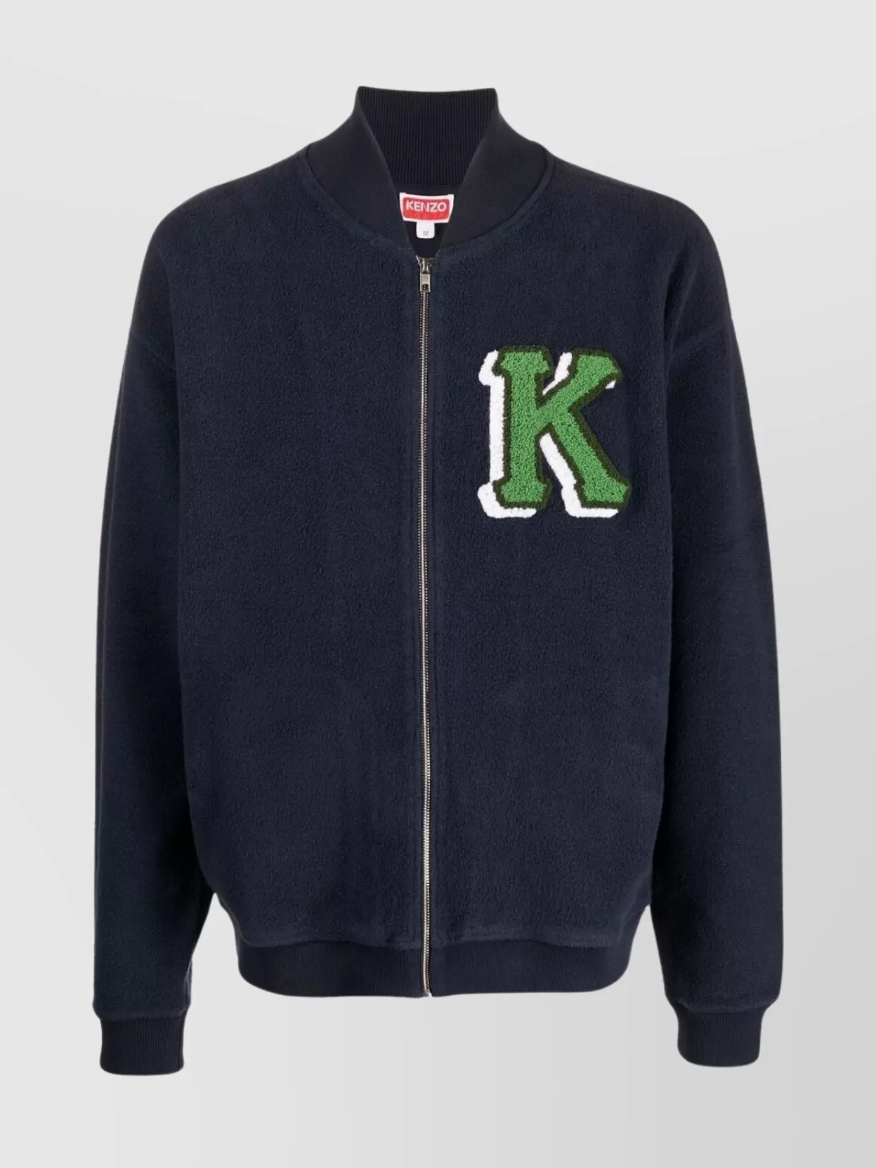 Shop Kenzo Blend Collar Fleece Jacket With Side Pockets