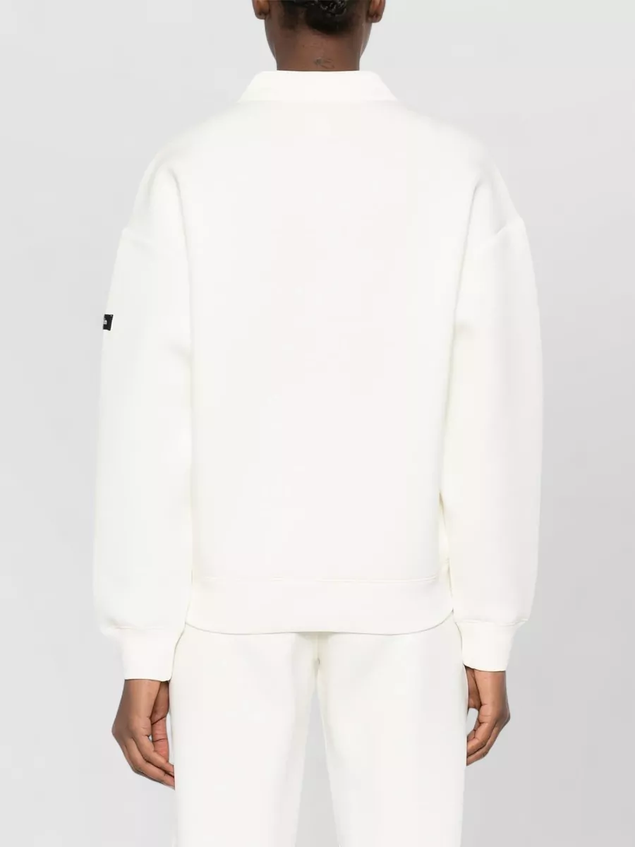 Calvin Klein Long Sleeve Relaxed Polo Top Ribbed Trim