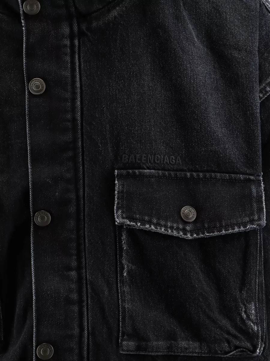 Balenciaga Denim Hooded Parka