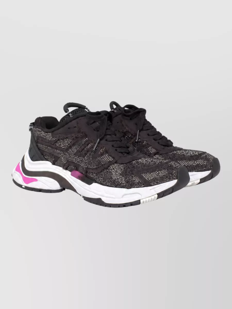 Ash Velvet Lace-Up Shoes